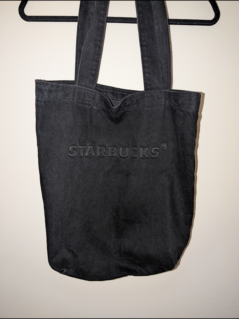 Starbucks Black Embossed Canvas Shopper Tote